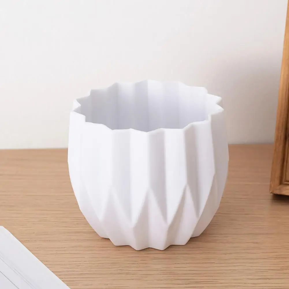 

Nordic Style Striped Plastic Faux Ceramics Flower Pot for Home Decor