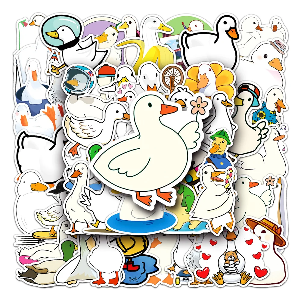

10/30/50PCS Duck Graffiti Waterproof Sticker Cartoon Cute Animal DIY Creative Decoration Decal Children's Toy Water CupWholesale