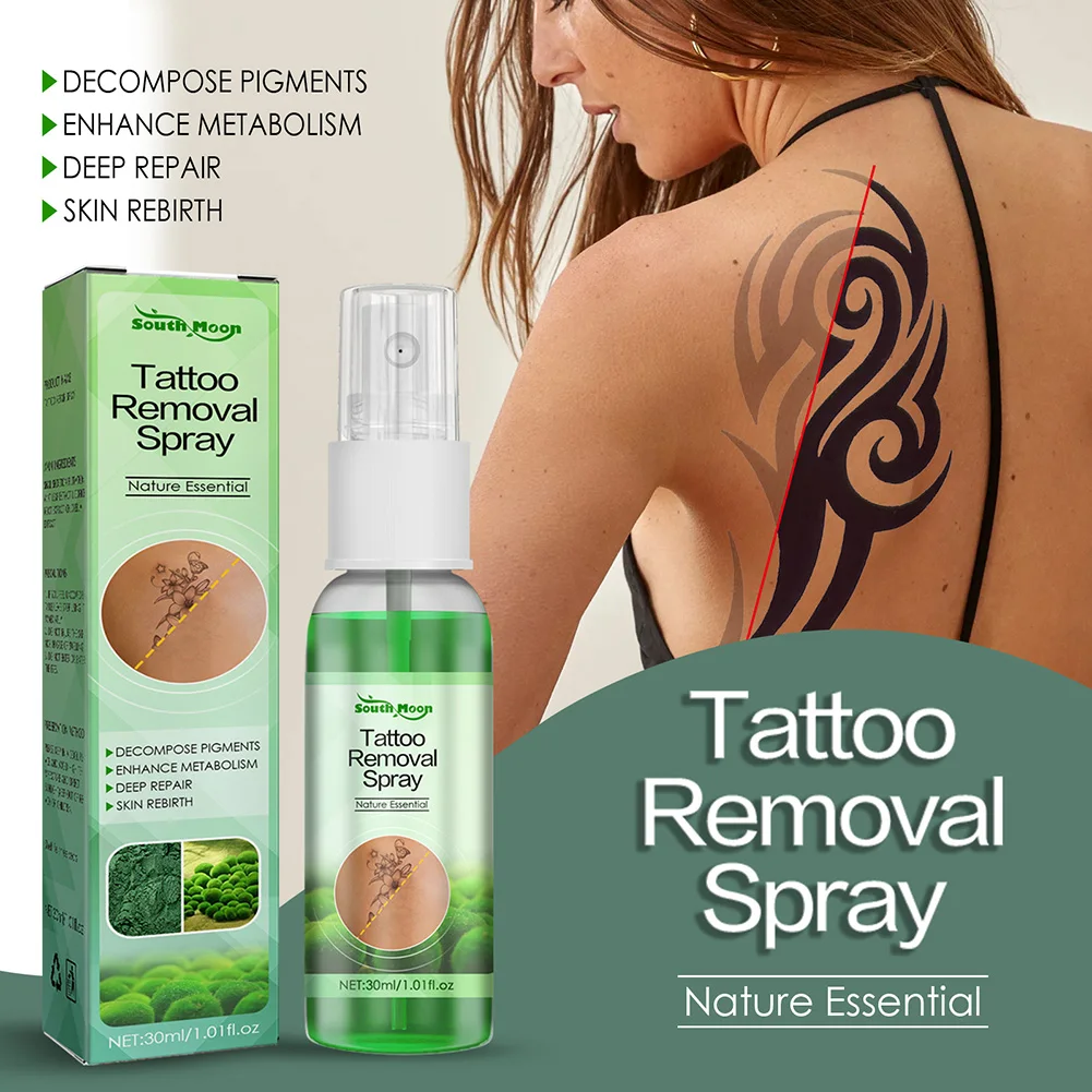 

30ML Body Tattoo Removal Spray Painless Safe Scarless Skin Tattoos Remover Natural Body Tattoo Cleaning Spray Skin Repair Tool