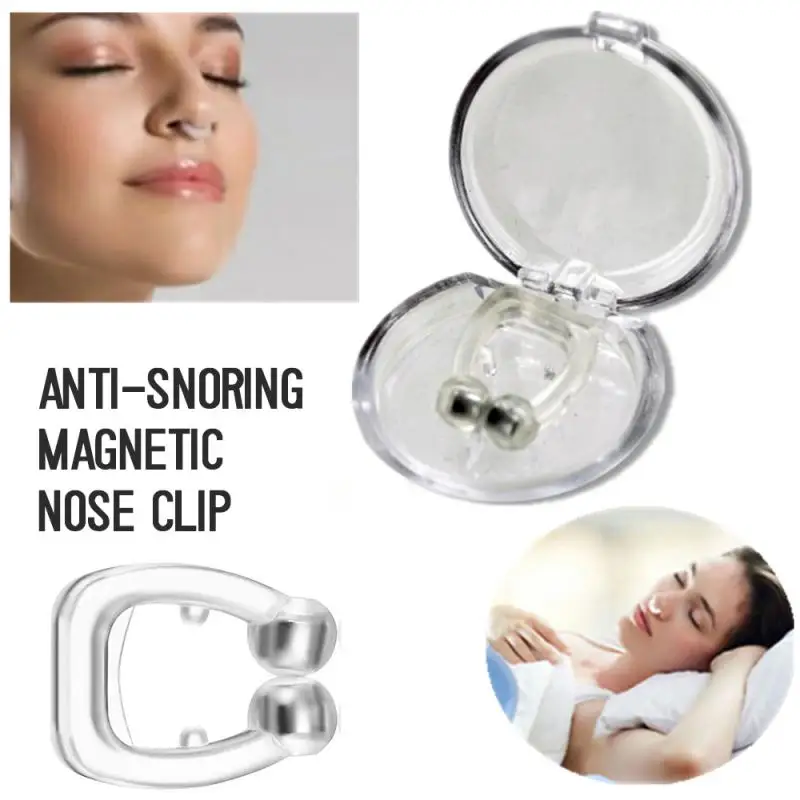 

Magnetic Anti Snoring Nose Clip Device Mini Silicone Anti Snore Stopper Tray Sleeping Aid Apnea Guard Night Device With Case
