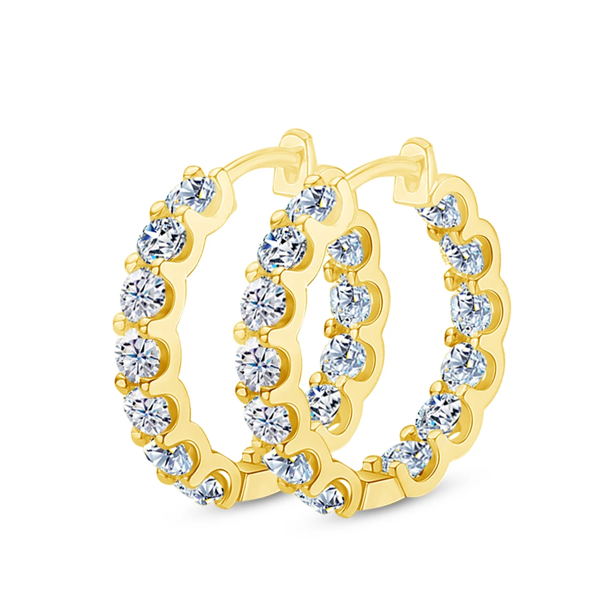 

Luxury 100% Real Moissanite Ear Hoop Earrings 925 Sterling Silver Earrings Sparkling Woman Wedding Jewelry Gift Accessory