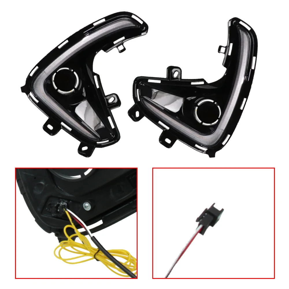 

Дневные Ходовые Огни (ДХО) Для Toyota Yaris 2020-2022, Светодиодные, Динамические Указатели Поворота, Желтые, 12В, С Реле