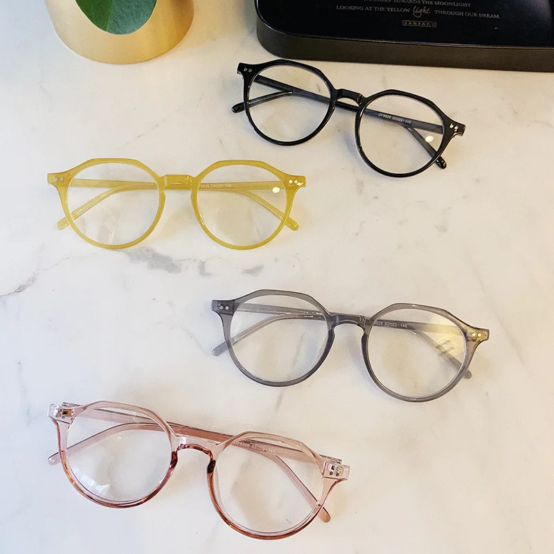 

Оправа для очков в круглой оправе в стиле ретро, корейская мода, маленькая оправа для очков с круглыми гвоздиками риса для мужчин и женщин, о...