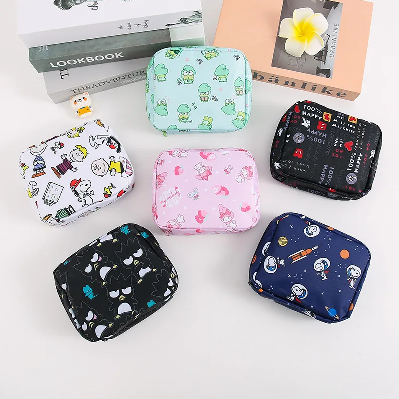 

Hello Kitty Sanrio аниме кавайная сумка для гигиенических салфеток Милая женская косметичка с сердцем корикорилол куроми мультяшная игрушка для де...