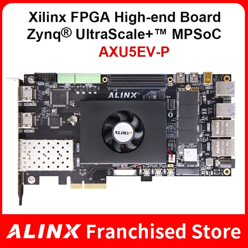 ALINX AXU5EV-P: Xilinx Zynq UltraScale+ MPSoC ZU5EG Плата разработки FPGA AI PCIe3.0 H.265 Автомобильная плата ADAS