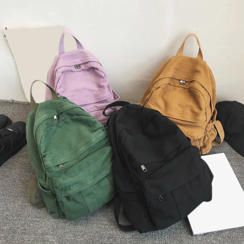

Girl Women Backpack School Bag Women's Backpack Student Fashion Canvas Teenager Daypack Teenage Bagpack Teen Rucksack