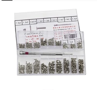 approx 500pcsscrew set flat head phillips screw assortment kit with screw driver phillips drive mixed set silver color
