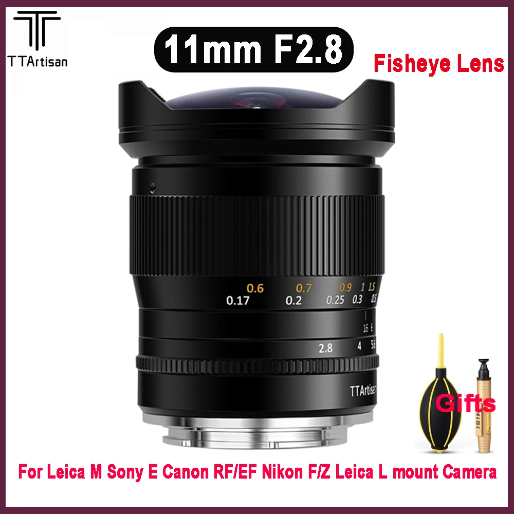 

TTArtisan 11mm F2.8 Full Frame Fisheye Wide Angle Lens for Sony E Mount Canon Fujifilm Nikon Leica Sigma Lumix Mirrorless Camera