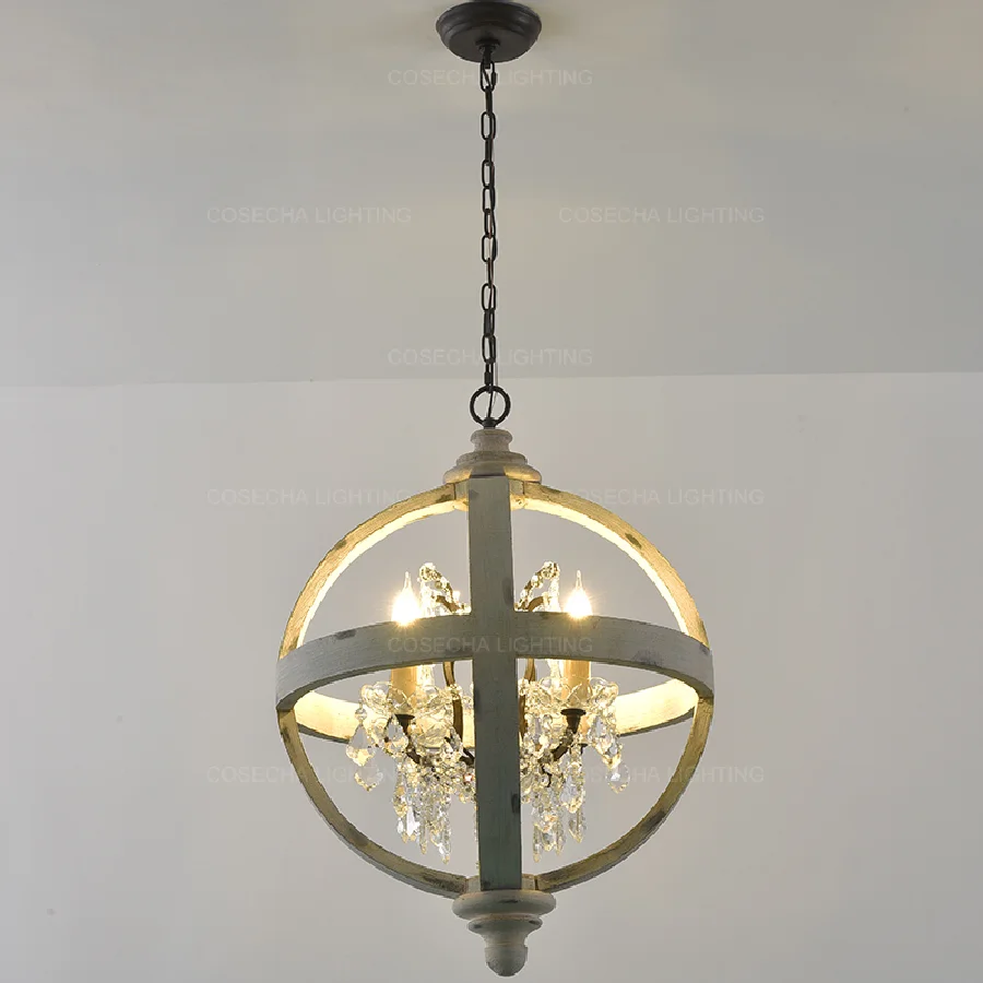 

Прозрачные хрустальные люстры K9, деревянный шар, подвесная фотосфера для спальни, кухни, круглая подвеска, коридор, лестница