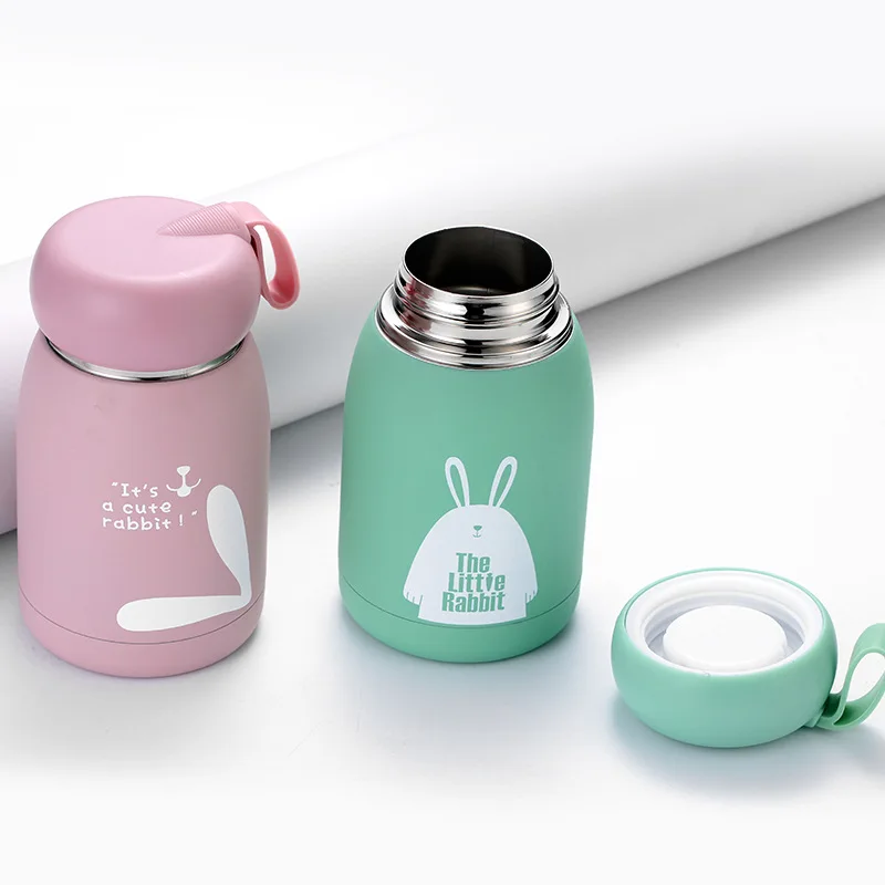 Student Penguin Small Thermos Cup Children's Pot Rabbit Stainless Steel Gift Water Bottles Cute Belly Thermal Mug Drinkware |