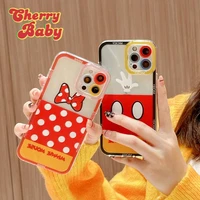 disney cute minnie mickey mouse phone case for iphone x xr xs 7 8 plus 11 12 13 pro max 13mini cover