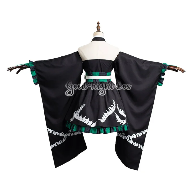 Костюм для косплея аниме Kamado Tanjirou костюм с юбкой и топом девочек платье-кимоно на