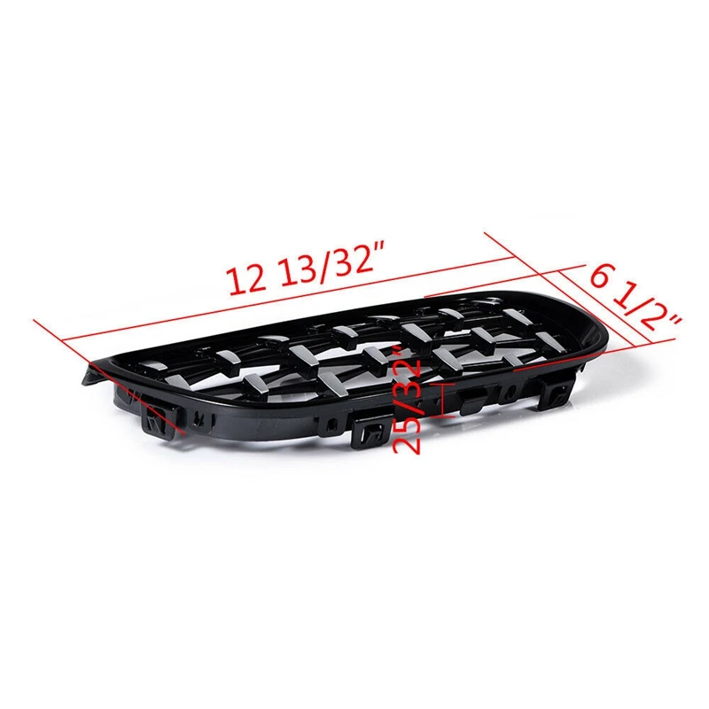 Решетка радиатора передняя "Diamond Grille Meteor" для BMW 3-Series E92 E93 Coupe 2006-2010, глянцевая чернота с хромом.