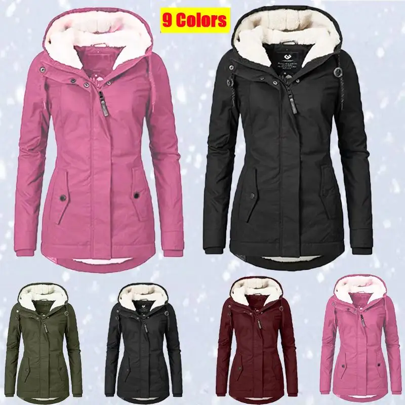 

Womens Waterproof Raincoat Ladies Outdoor Wind Rain Forest Jacket Coat Rainy Female Mid-Long Cotton Jacket Warm Winter Coat