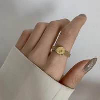 carlidana luxury trendy ins personality niche design gold color stainless steel ring for women jewelry gift wholesale