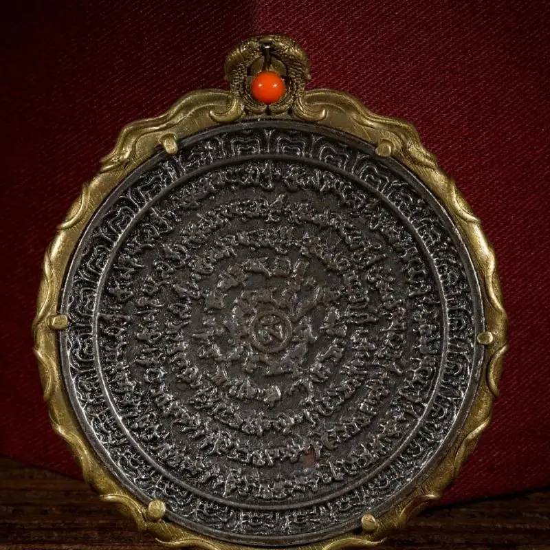 Старые тибетские буддистские метеоритные железные трусики дорье фурпа Ваджра Faqi статуя Защита тела буддистские Писания подвеска