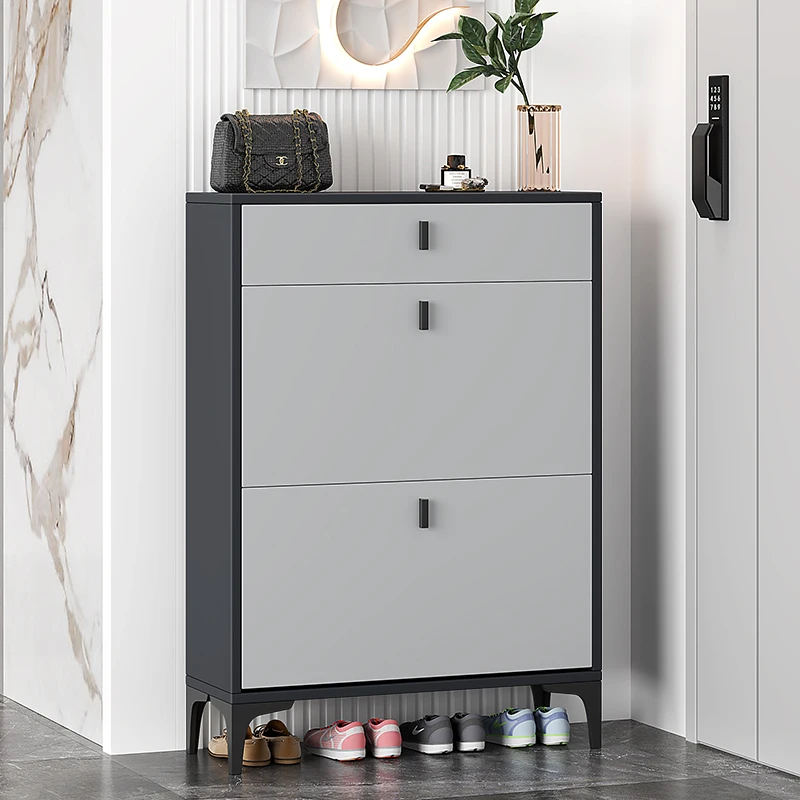 Современная стойка для обуви с выдвижными ящиками сборная вертикальная