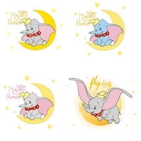 cartoon animal disney dumbo moon elephant heat transfer stickers for clothing printed patches for clothing t shirt fusible patch