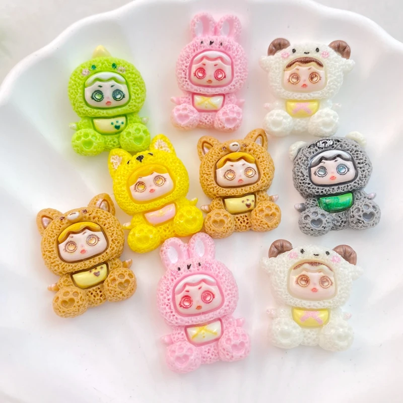 10 шт. новые милые мультяшные кролики собаки кошки серии орнамент с плоской