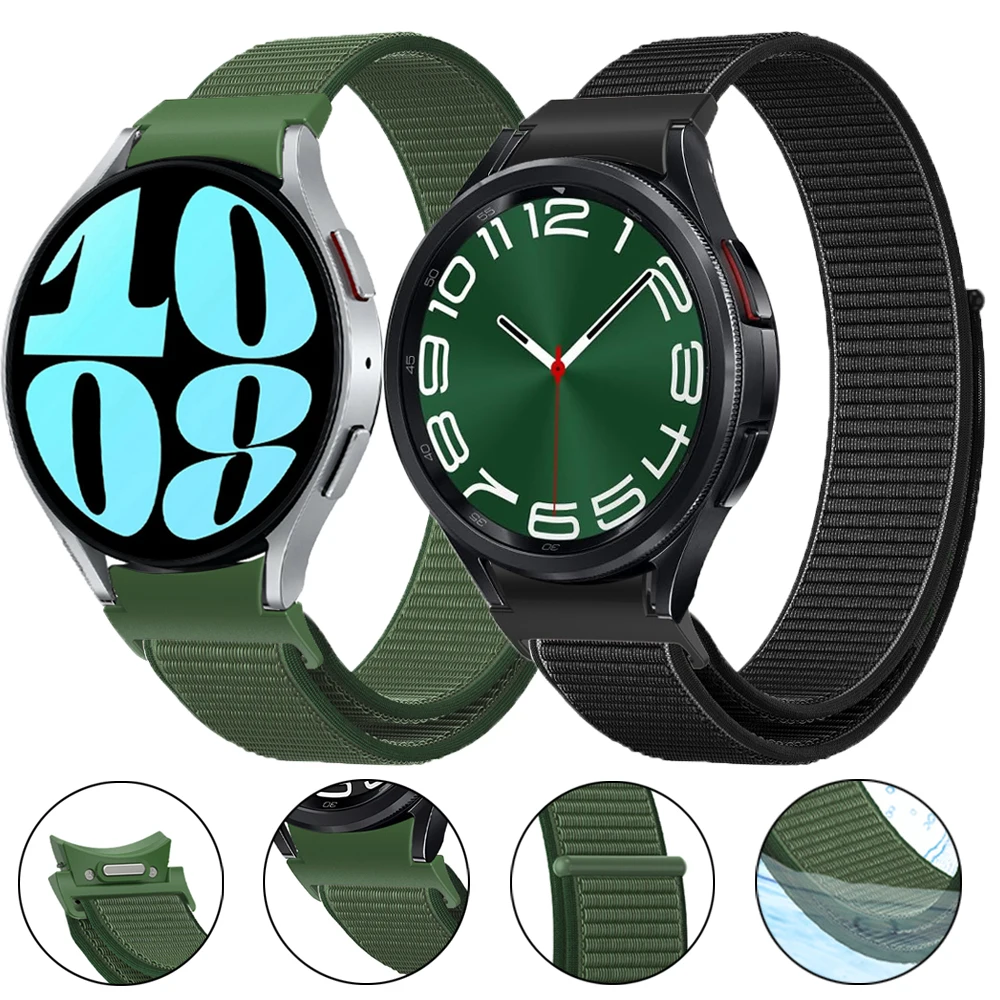 

Nylon Strap For Samsung Galaxy Watch 6 Classic 43MM 47MM Sport Breathable Bracelet For Galaxy Watch 6 5 4 40MM 44MM Strap Correa