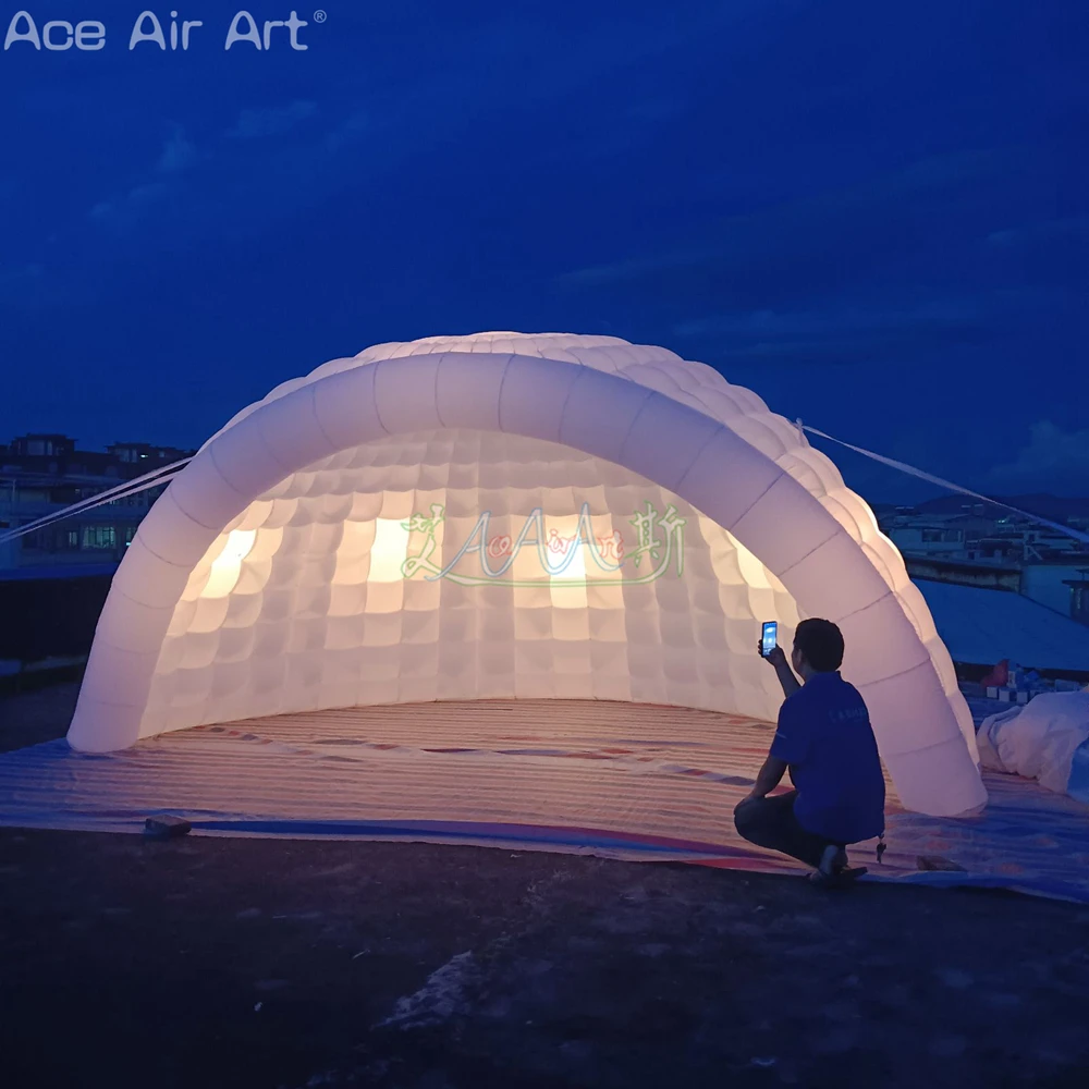 

Whole Sale Inflatable Half Dome Classical Igloo Tent DJ Booth Bar Shelter with 6 PCS Lights Made by Ace Air Art