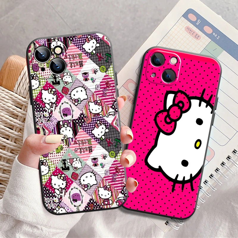 

Cute Hello Kitty Kromi Phone Case For iPhone 13 12 11 Pro 12 13 Mini X XR XS Max SE 6 6s 7 8 Plus Funda Soft Liquid Silicon