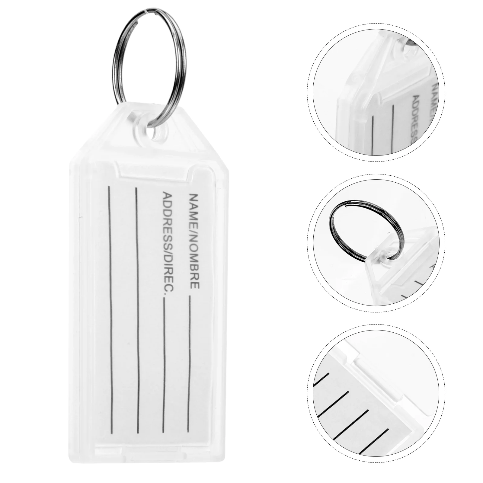 

30 Pcs Plastic Luggage Tags Keyrings Car Keys Label Window Ring Plastic Key Tags Blank Tags