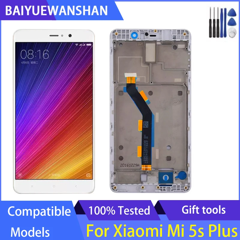 

5.7" Original 10 Point Touch Screen Digitizer Glass Sensor LCD For Xiaomi Mi5S Plus Mi 5S Plus Display Assembly + Frame 2016070