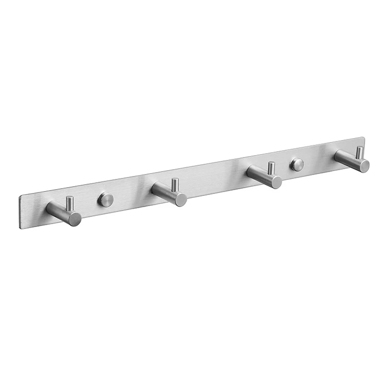 

14In Towel Hooks Bathroom Coat Hook Stainless Steel Wall-Mounted Hooks 4 Heavy Duty Hooks Rack Organizer Silver