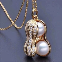 creative korean version of imitation freshwater pearl necklace peanut pendant chain necklace couple necklace