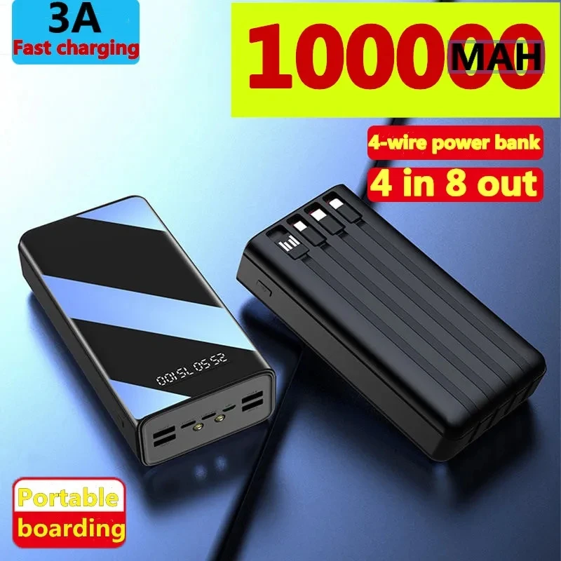 

free shipping100000mah USB Fast Charging Power Supply LED Display Portable Mobile Phone Tablet External Battery Charging Source