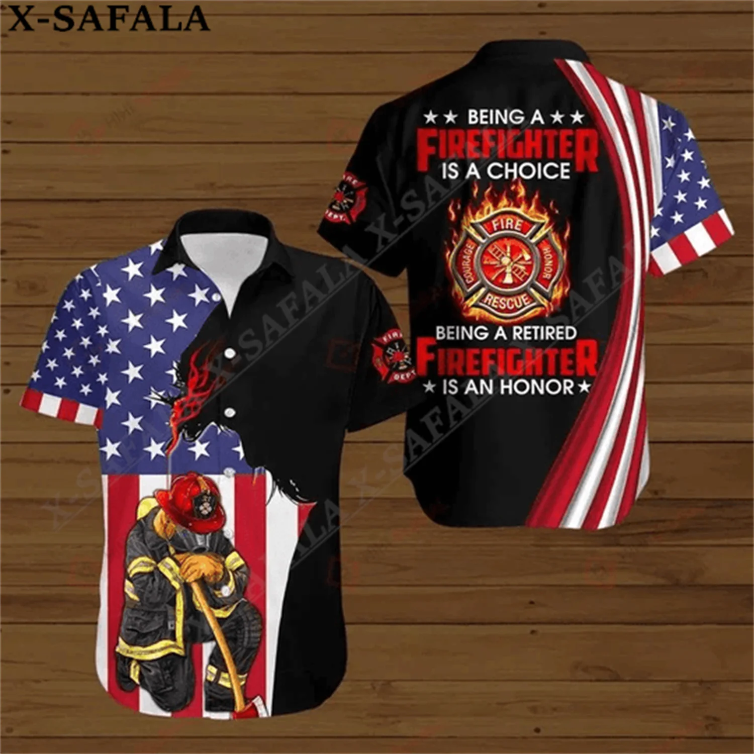 

Рубашка-поло мужская с 3D-принтом и коротким рукавом