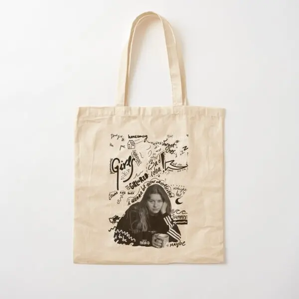 

Girl In Red Songs Cotton Canvas Bag Shopper Designer Printed Reusable Shoulder Bag Fabric Foldable Unisex Tote Ladies Fashion