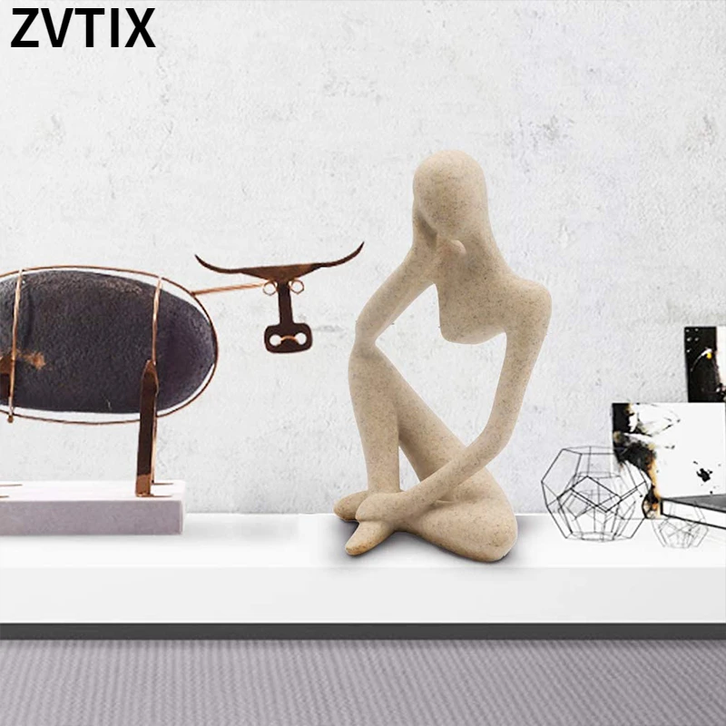 

Sandstone Abstract Yoga Figures Decor Statues Of Abstract Thinkers In Northern Europe, Office Modern Handicraft Art Sculpture