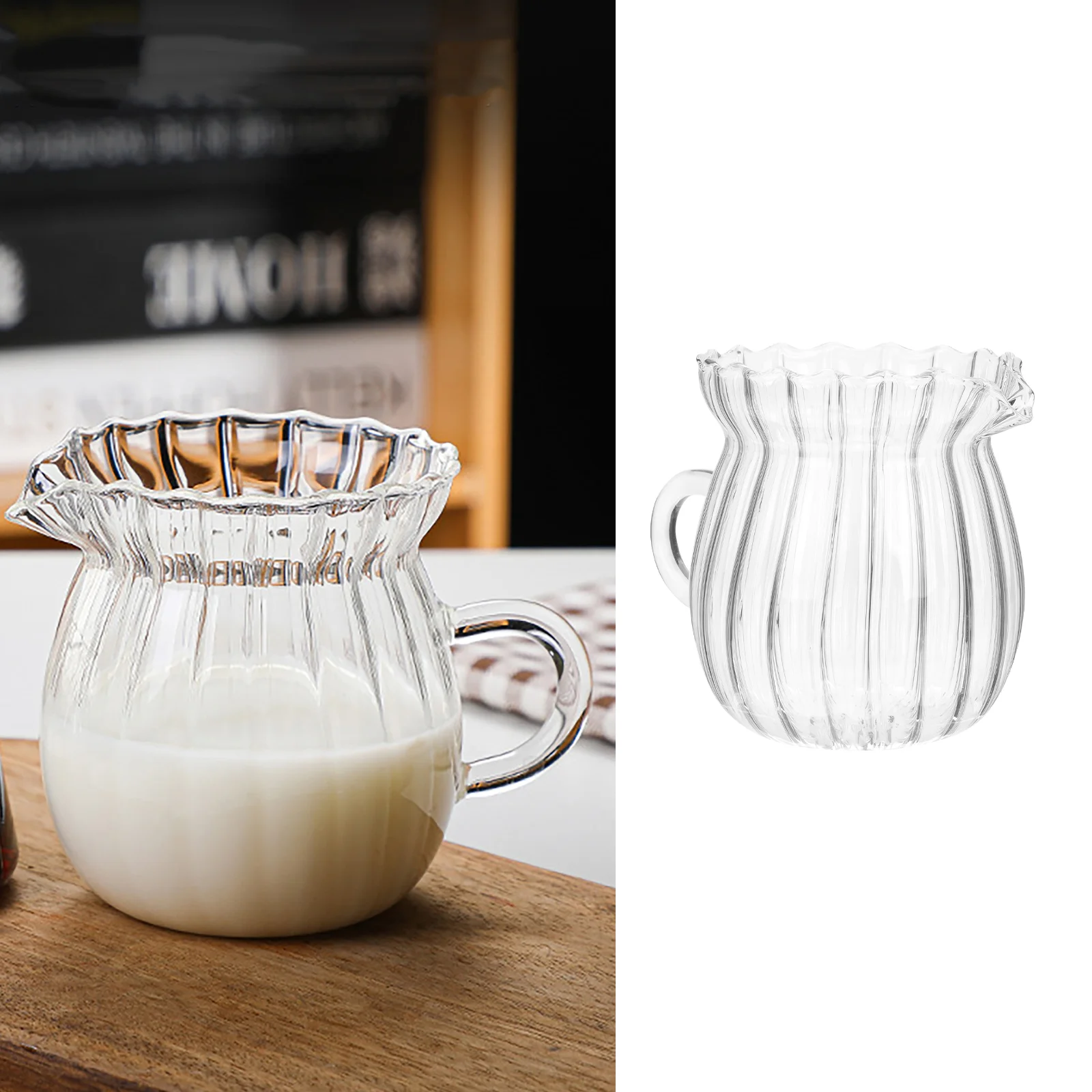 

Pitcherglass Cup Creamer Jug Frother Frothing Espresso Water Mug Coffee Pourer Sauce Cream Syrup Gravy Mini Tea Serving