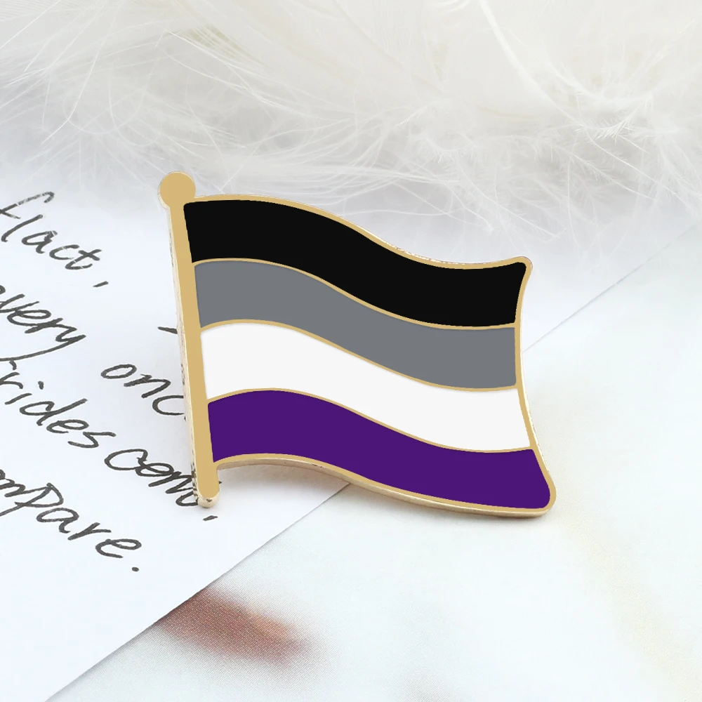 LGBT Asexuality эмалированные булавки знак мира флаг Радуга броши Высокое качество