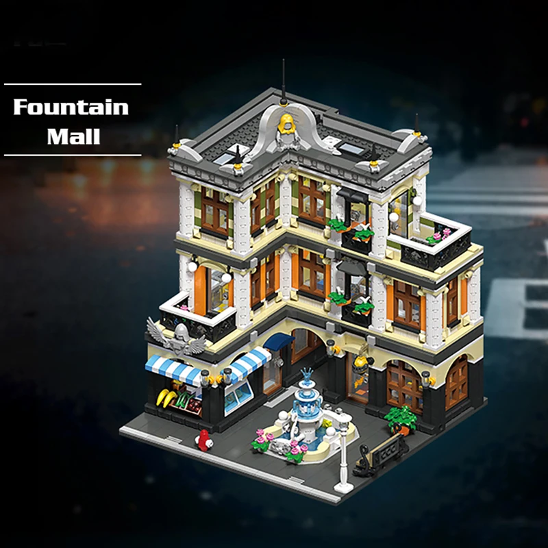 89113 г. эксперт городской центр уличный вид MOC фонтан торговая площадь 3420 деталей