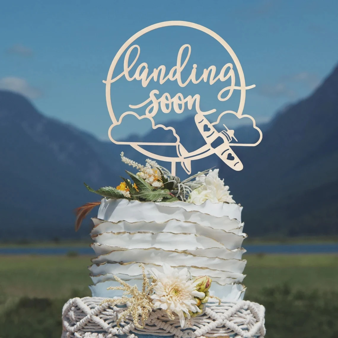 

Landing soon cake topper, Airplane baby shower decor, Airplane cake topper, Boy baby shower decorations, Baby announcement