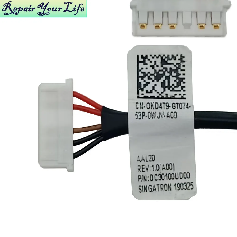 Фото KD4T9 Кабель питания постоянного тока для Dell Inspiron 15 5558 5559 5552 5551 5555 5556 14 5455 5458 5452 0KD4T9 DC30100UD00 Запчасти для ноутбуков №2