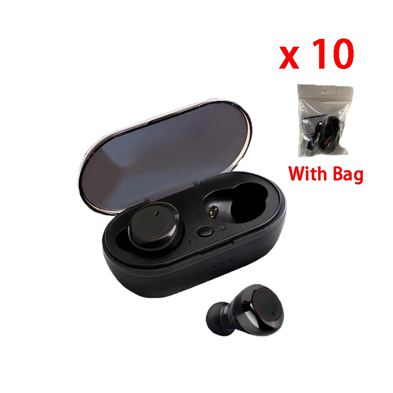 

10PCS Y50 Bluetooth Earphone Outdoor Sports Wireless Headset 5.0 With Charging Bin Power Display Touch Control Headphone Earbuds