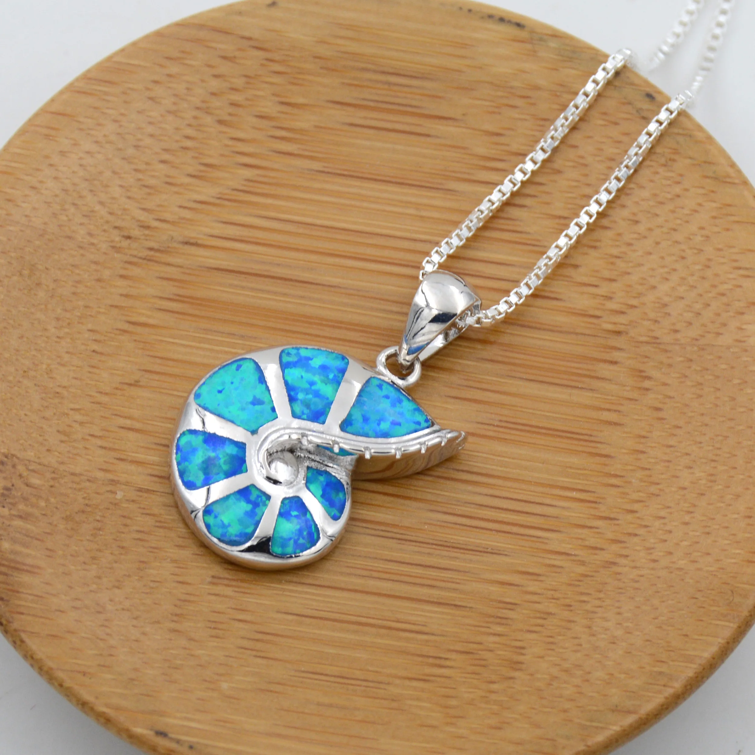 2017 пляжные Edition цвет морской волны синий опал кулон ракушка Цепочки и ожерелья