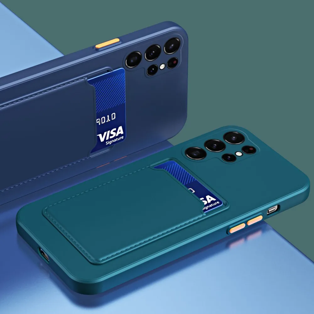 card Case For Samsung Galaxy S25 Ultra S24 S23 S22 Plus S21 S20 Skin feel Solid color simple Soft cover