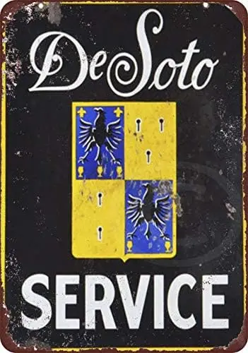 Металлическая винтажная табличка DeSoto Service в ретро-стиле, 8x12 дюймов, для барбершопа, подвала, двора, паба, винного погреба, W-образная (art.: 3920d9feac1c3) - 3920d9feac1c3