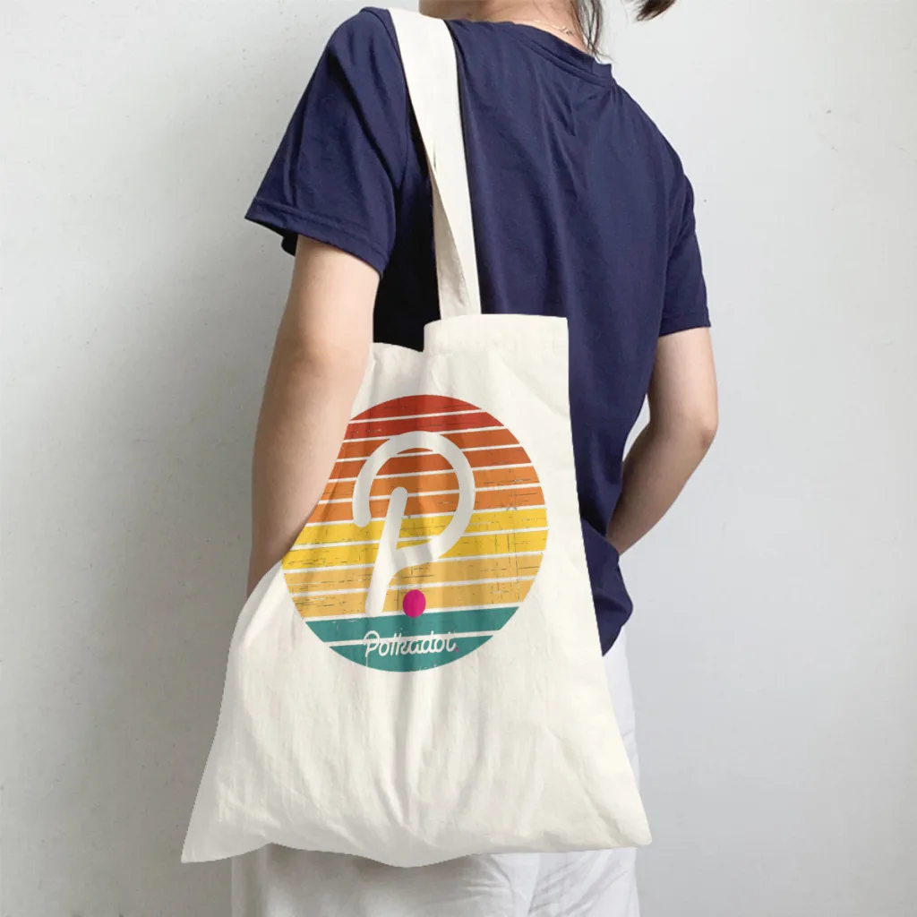 

Retro StripesHandbag Polkadot DOT Shoulder Canvas Bags Students Storage Pocket Shopping Shopper HandBags Large Pouch Tote Bag