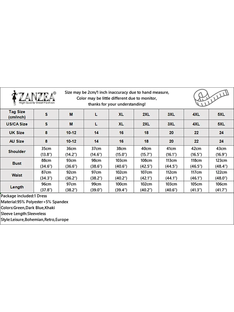 2024ZANZEA Элегантный женский сарафан без рукавов с круглым вырезом летнее платье