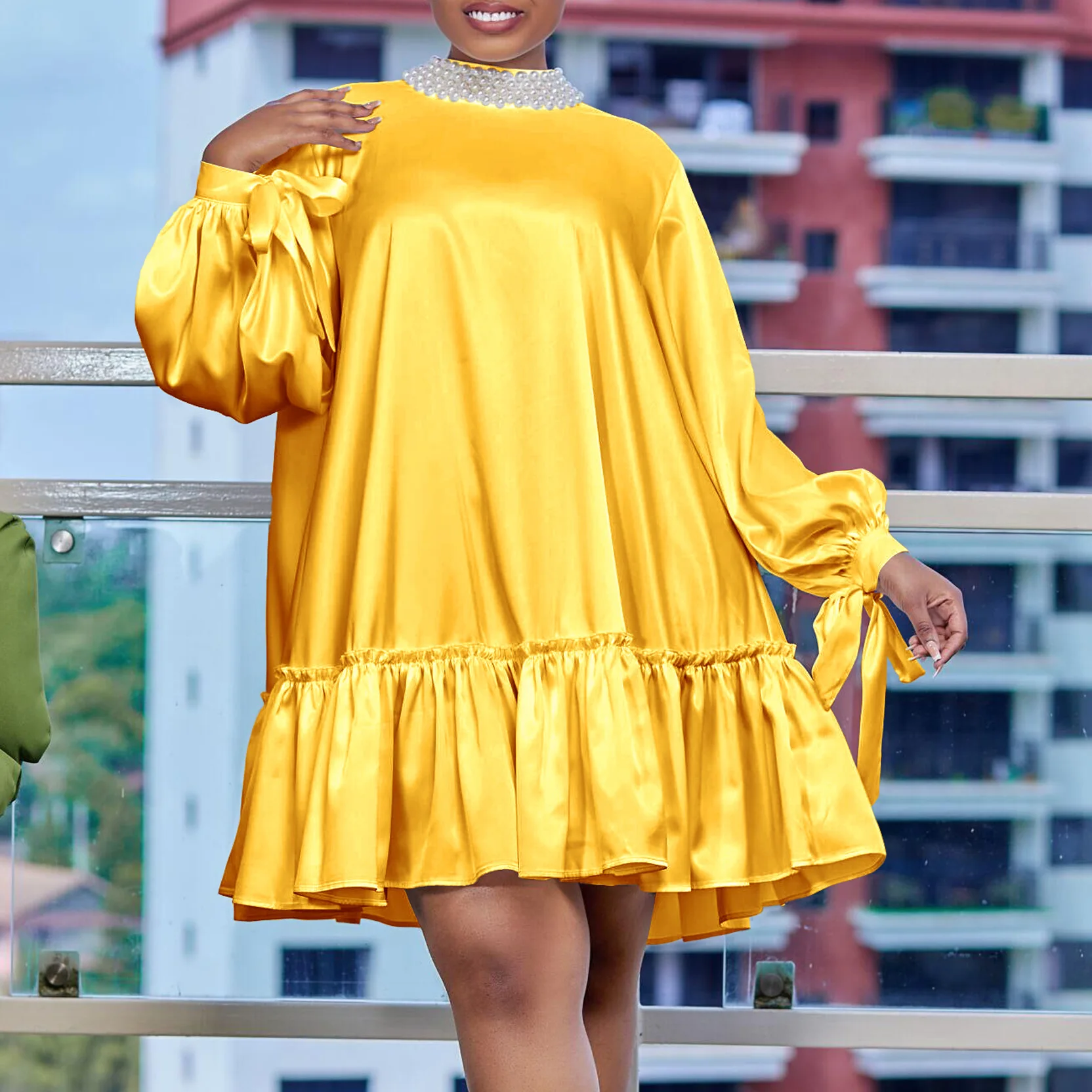 Plus Size Beading Party Dress For Women Chubby Casual Cloth Female Luxury Mini Prom 2023 Summer Sale Trendy New In Loose Dress