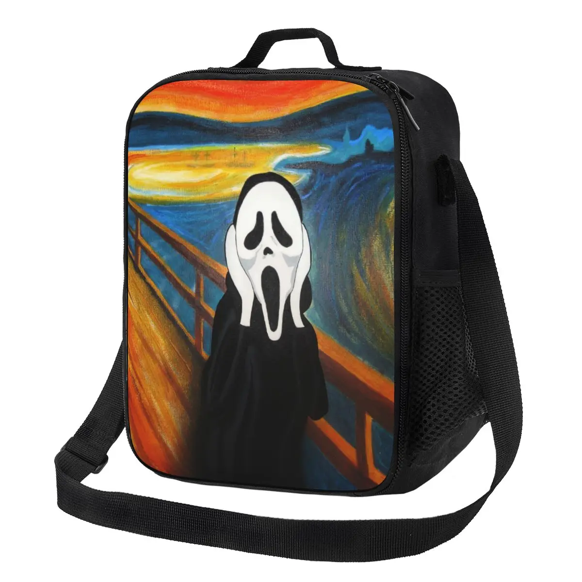 

The Scream Insulated Lunch Tote Bag Halloween Ghost Horror Film Resuable Cooler Thermal Food Bento Box Outdoor Camping Travel