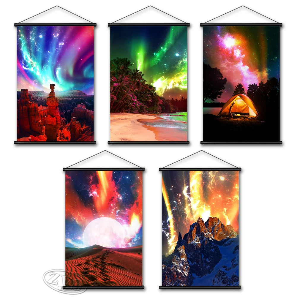 

Настенный постер с изображением горного пейзажа, картина HD на холсте для пляжа, кемпинга, настенные художественные принты для детской комнаты, домашний декор