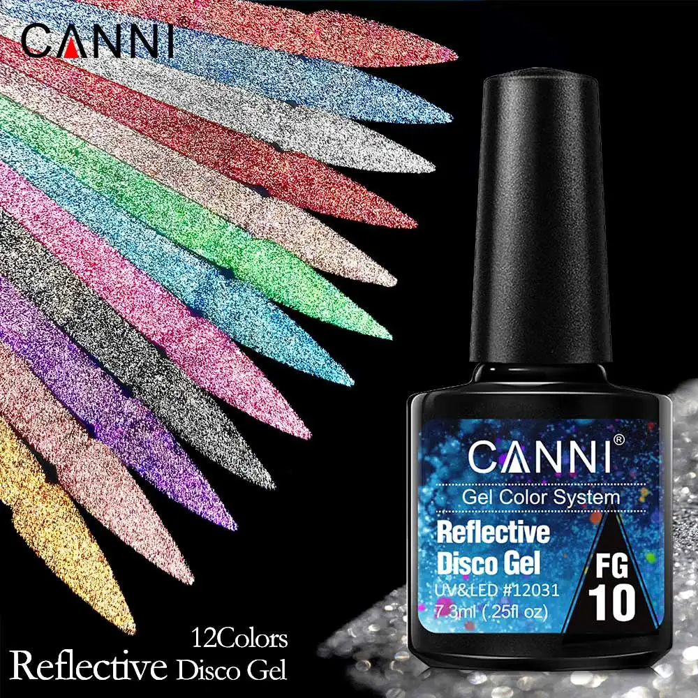 Фото Canni 7,3 мл Светоотражающий блестящий гель Sparkle Disco Лак для ногтей Гель для замачивания УФ-светодиодный гель для ногтей Супер лазерный полуперманентный №4