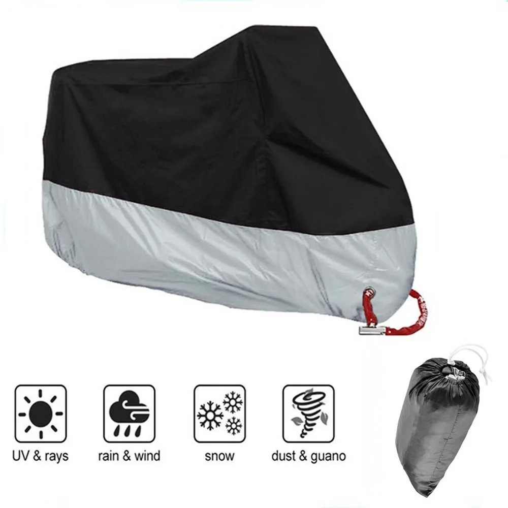 210D Motorcycle Cover Outdoor UV Protector Waterproof Rainproof Scooter Cover All Season Universal